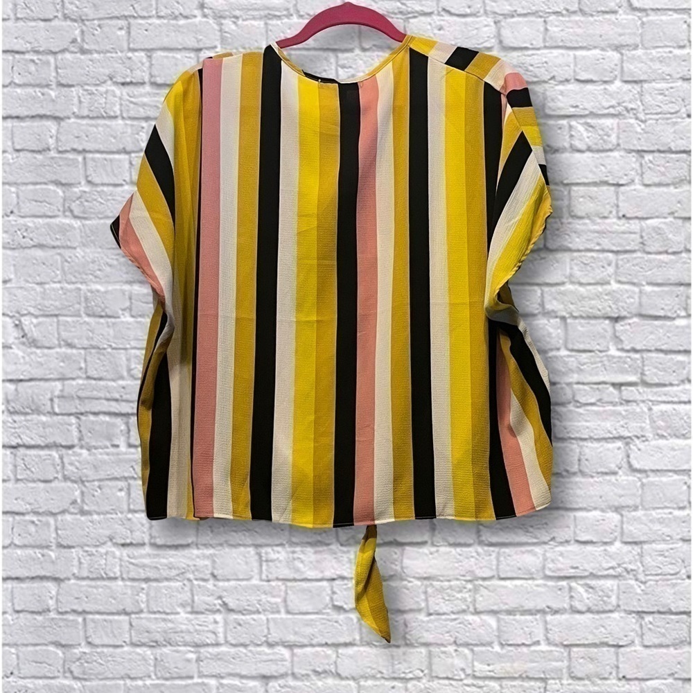 Good Luck Gem - Striped Tie Front Blouse - Picture 2 of 3